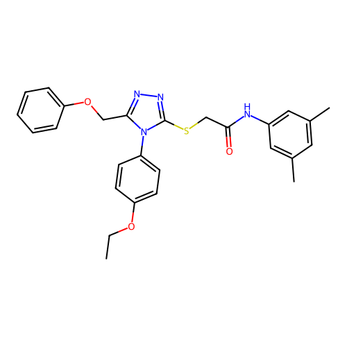 N-(3,5-dimethylphenyl)-2-{[4-(4-ethoxyphenyl)-5-(phenoxymethyl)-4H-1,2,4-triazol-3-yl]sulfanyl}acetamide structure