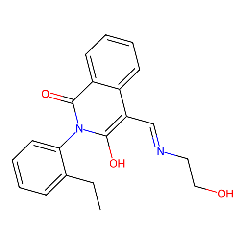 2-(2-ethylphenyl)-4-[(2-hydroxyethylamino)methylidene]isoquinoline-1,3-dione structure