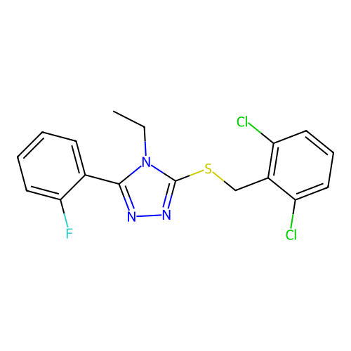5-[(2,6-Dichlorophenyl)methylthio]-4-ethyl-3-(2-fluorophenyl)-1,2,4-triazole structure