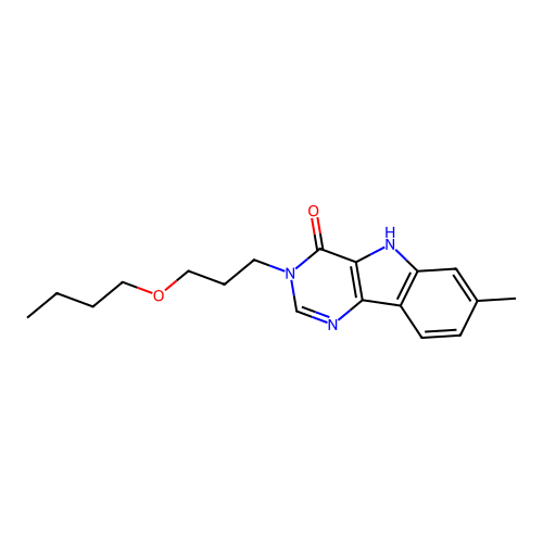 3-(3-butoxypropyl)-7-methyl-3,5-dihydro-4H-pyrimido[5,4-b]indol-4-one structure