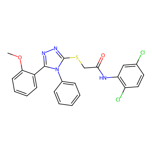 N-(2,5-dichlorophenyl)-2-[[5-(2-methoxyphenyl)-4-phenyl-1,2,4-triazol-3-yl]sulfanyl]acetamide structure