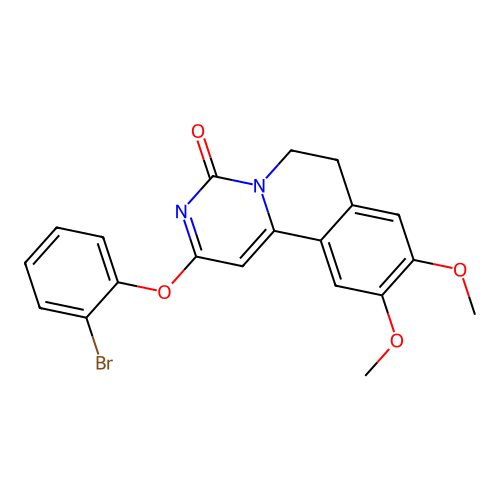 2-(2-bromophenoxy)-9,10-dimethoxy-6,7-dihydro-4H-pyrimido[6,1-a]isoquinolin-4-one structure