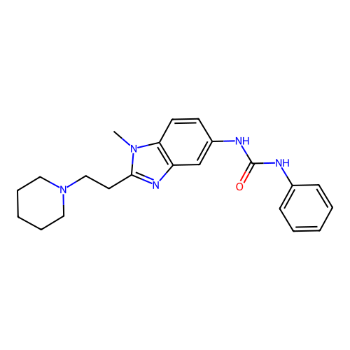 1-{1-methyl-2-[2-(piperidin-1-yl)ethyl]-1H-benzimidazol-5-yl}-3-phenylurea structure
