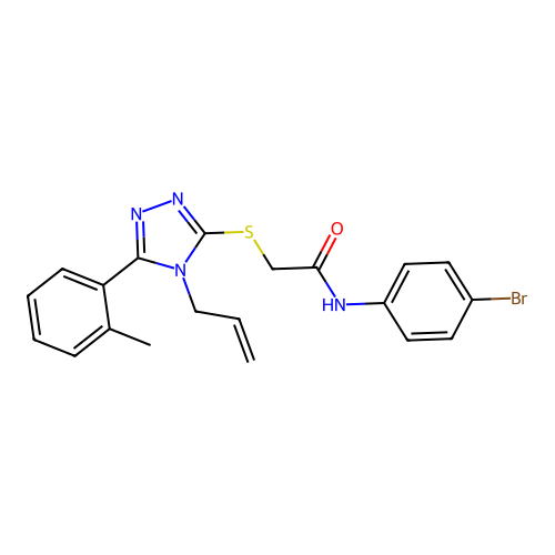 N-(4-bromophenyl)-2-[[5-(2-methylphenyl)-4-prop-2-enyl-1,2,4-triazol-3-yl]sulfanyl]acetamide structure