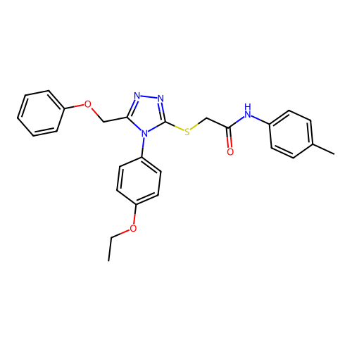 2-[[4-(4-ethoxyphenyl)-5-(phenoxymethyl)-1,2,4-triazol-3-yl]sulfanyl]-N-(4-methylphenyl)acetamide structure