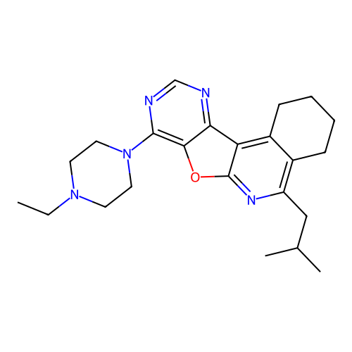 8-(4-ethylpiperazin-1-yl)-5-(2-methylpropyl)-1,2,3,4-tetrahydropyrimido[4',5':4,5]furo[2,3-c]isoquinoline structure
