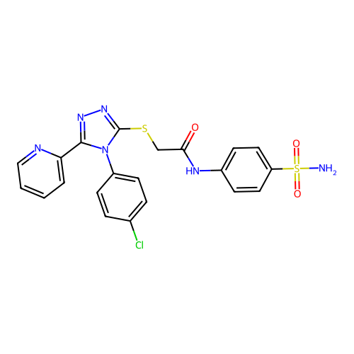 2-{[4-(4-chlorophenyl)-5-(pyridin-2-yl)-4H-1,2,4-triazol-3-yl]sulfanyl}-N-(4-sulfamoylphenyl)acetamide structure