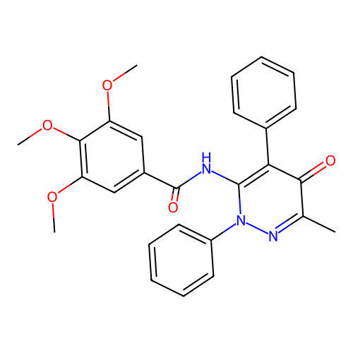 3,4,5-trimethoxy-N-(6-methyl-5-oxo-2,4-diphenylpyridazin-3-yl)benzamide structure