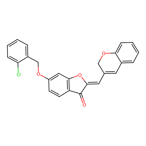 6-[(2-chlorophenyl)methoxy]-2-(2H-chromen-3-ylmethylene)benzo[b]furan-3-one structure