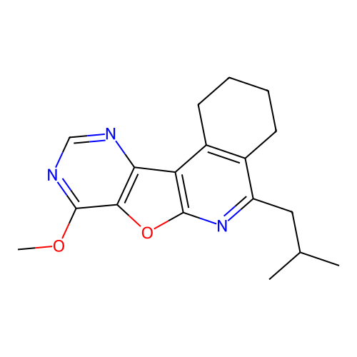 5-isobutyl-8-methoxy-1,2,3,4-tetrahydropyrimido[4',5':4,5]furo[2,3-c]isoquinoline structure