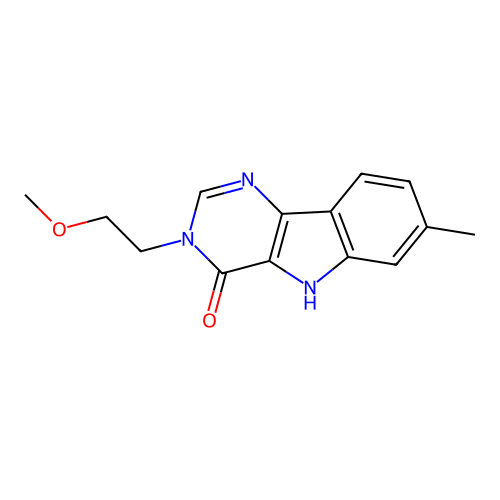3-(2-methoxyethyl)-7-methyl-3,5-dihydro-4H-pyrimido[5,4-b]indol-4-one structure