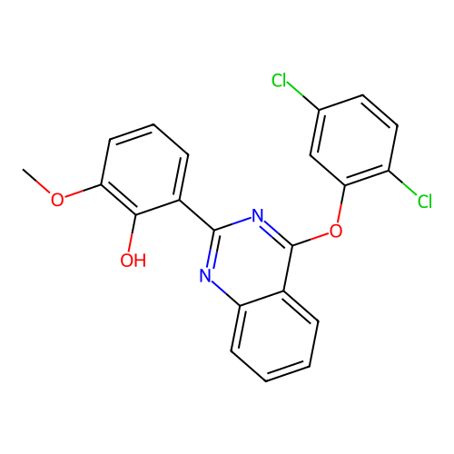 2-(4-(2,5-Dichlorophenoxy)quinazolin-2-yl)-6-methoxyphenol structure