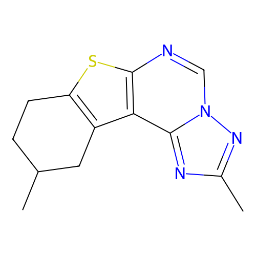 2,10-dimethyl-8,9,10,11-tetrahydro[1]benzothieno[3,2-e][1,2,4]triazolo[1,5-c]pyrimidine structure