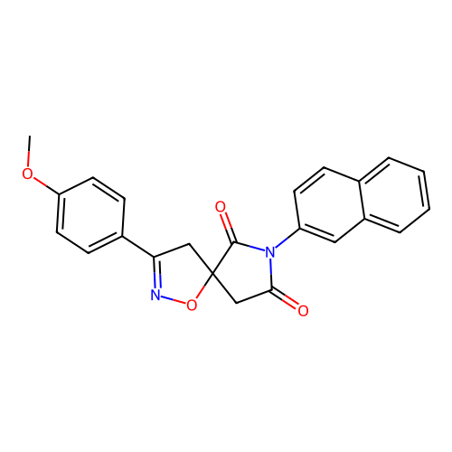 3-(4-methoxyphenyl)-7-(naphthalen-2-yl)-1-oxa-2,7-diazaspiro[4.4]non-2-ene-6,8-dione structure