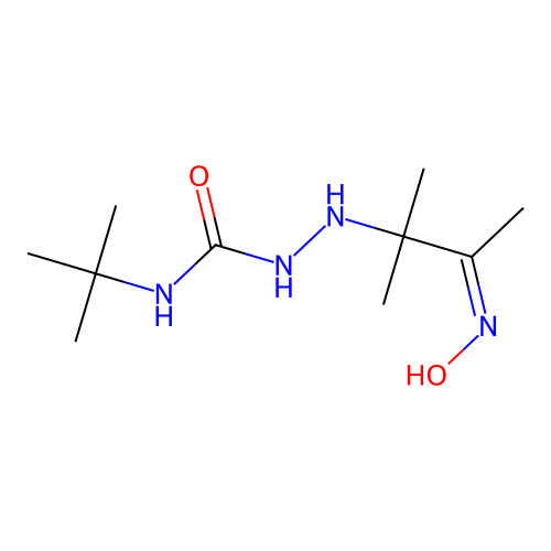 (Z)-N-(tert-butyl)-2-(3-(hydroxyimino)-2-methylbutan-2-yl)hydrazinecarboxamide structure