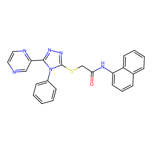 N-(naphthalen-1-yl)-2-{[4-phenyl-5-(pyrazin-2-yl)-4H-1,2,4-triazol-3-yl]sulfanyl}acetamide structure