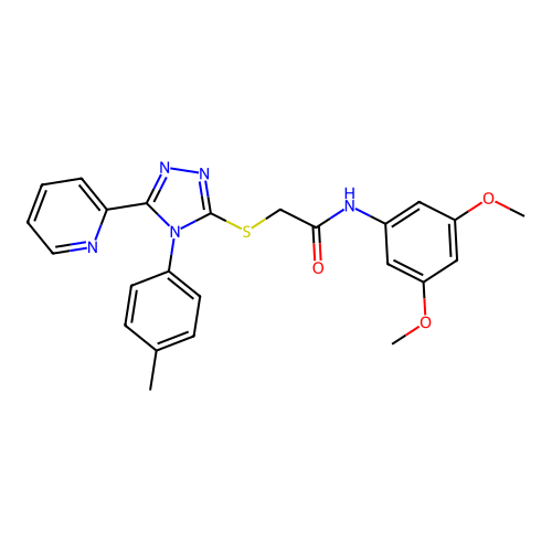 N-(3,5-dimethoxyphenyl)-2-{[4-(4-methylphenyl)-5-(pyridin-2-yl)-4H-1,2,4-triazol-3-yl]sulfanyl}acetamide structure