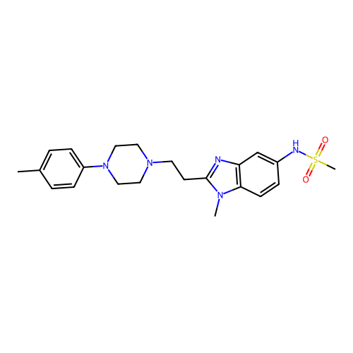 N-[1-methyl-2-[2-[4-(4-methylphenyl)piperazin-1-yl]ethyl]benzimidazol-5-yl]methanesulfonamide structure