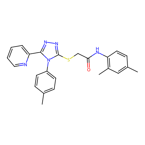 N-(2,4-dimethylphenyl)-2-[[4-(4-methylphenyl)-5-pyridin-2-yl-1,2,4-triazol-3-yl]sulfanyl]acetamide structure