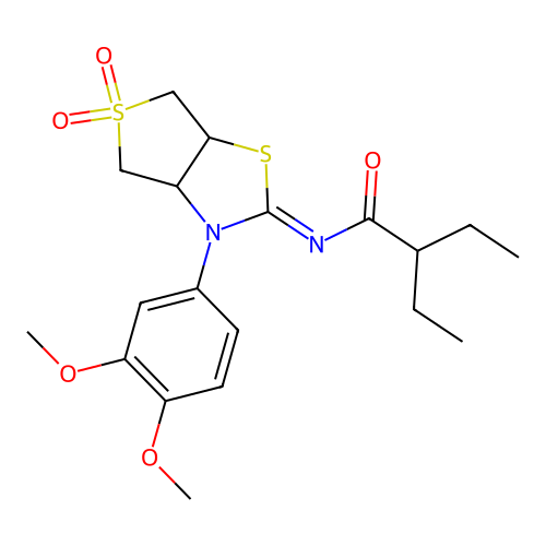 (Z)-N-(3-(3,4-dimethoxyphenyl)-5,5-dioxidotetrahydrothieno[3,4-d]thiazol-2(3H)-ylidene)-2-ethylbutanamide structure