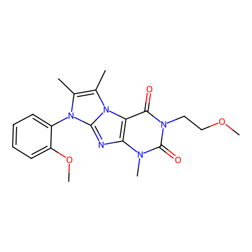 3-(2-methoxyethyl)-8-(2-methoxyphenyl)-1,6,7-trimethyl-1H-imidazo[2,1-f]purine-2,4(3H,8H)-dione structure