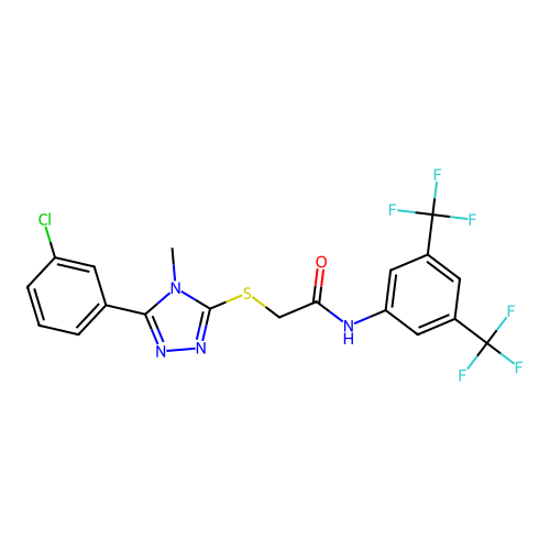 N-(3,5-bis(trifluoromethyl)phenyl)-2-((5-(3-chlorophenyl)-4-methyl-4H-1,2,4-triazol-3-yl)thio)acetamide structure