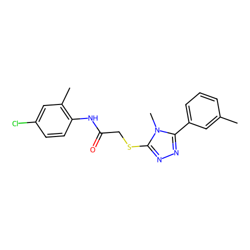N-(4-chloro-2-methylphenyl)-2-{[4-methyl-5-(3-methylphenyl)-4H-1,2,4-triazol-3-yl]sulfanyl}acetamide structure