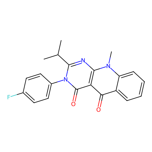 3-(4-Fluoro-phenyl)-2-isopropyl-10-methyl-3H,10H-pyrimido[4,5-b]quinoline-4,5-dione structure