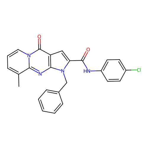 1-benzyl-N-(4-chlorophenyl)-9-methyl-4-oxo-1,4-dihydropyrido[1,2-a]pyrrolo[2,3-d]pyrimidine-2-carboxamide structure