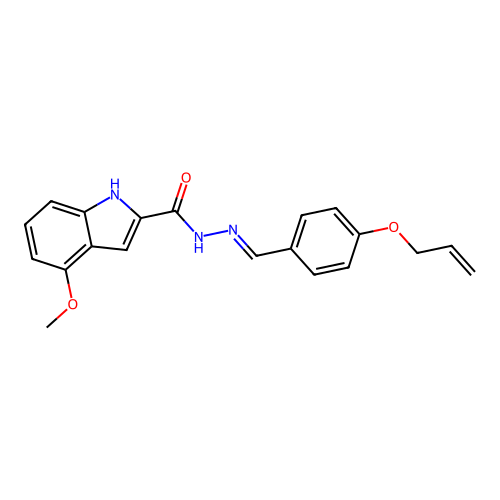 (E)-N'-(4-(allyloxy)benzylidene)-4-methoxy-1H-indole-2-carbohydrazide structure