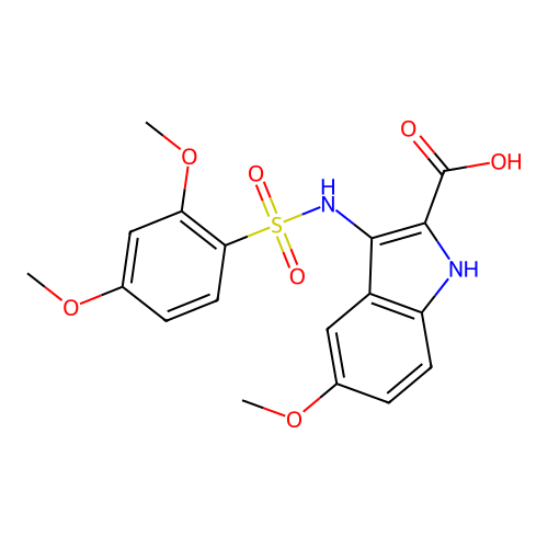 3-[(2,4-dimethoxyphenyl)sulfonylamino]-5-methoxy-1H-indole-2-carboxylic Acid structure