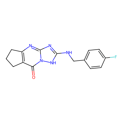 2-((4-fluorobenzyl)amino)-6,7-dihydro-4H-cyclopenta[d][1,2,4]triazolo[1,5-a]pyrimidin-8(5H)-one structure