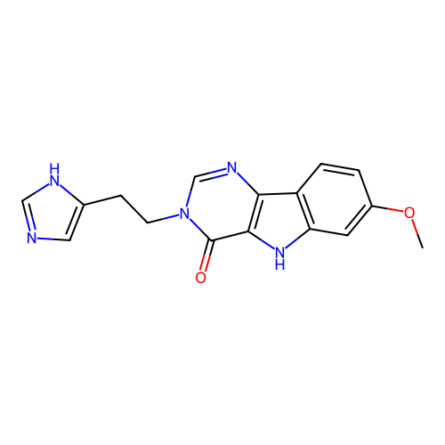 3-[2-(1H-imidazol-5-yl)ethyl]-7-methoxy-5H-pyrimido[5,4-b]indol-4-one structure