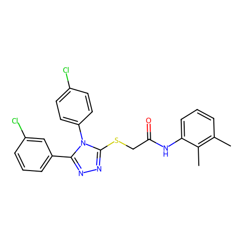 2-{[5-(3-chlorophenyl)-4-(4-chlorophenyl)-4H-1,2,4-triazol-3-yl]sulfanyl}-N-(2,3-dimethylphenyl)acetamide structure