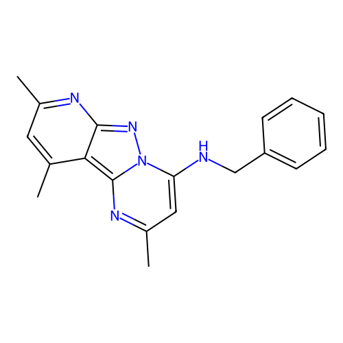 N-benzyl-2,8,10-trimethylpyrido[2',3':3,4]pyrazolo[1,5-a]pyrimidin-4-amine structure