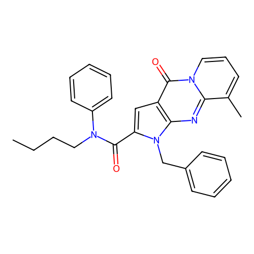 1-benzyl-N-butyl-9-methyl-4-oxo-N-phenyl-1,4-dihydropyrido[1,2-a]pyrrolo[2,3-d]pyrimidine-2-carboxamide structure