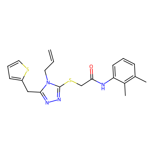 N-(2,3-dimethylphenyl)-2-{[4-(prop-2-en-1-yl)-5-(thiophen-2-ylmethyl)-4H-1,2,4-triazol-3-yl]sulfanyl}acetamide structure