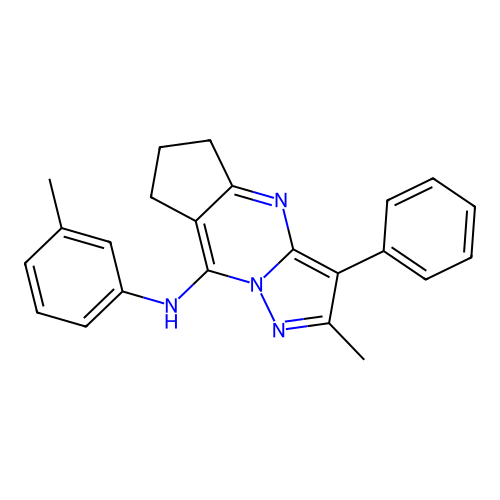 2-methyl-3-phenyl-N-(m-tolyl)-6,7-dihydro-5H-cyclopenta[d]pyrazolo[1,5-a]pyrimidin-8-amine structure