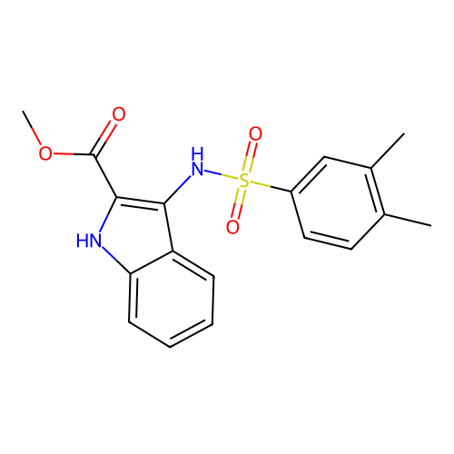 methyl 3-{[(3,4-dimethylphenyl)sulfonyl]amino}-1H-indole-2-carboxylate structure