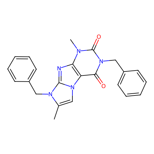 3,8-dibenzyl-1,7-dimethyl-1H-imidazo[2,1-f]purine-2,4(3H,8H)-dione structure