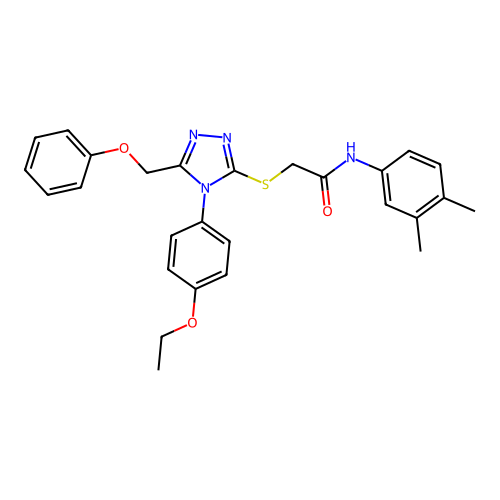 N-(3,4-dimethylphenyl)-2-{[4-(4-ethoxyphenyl)-5-(phenoxymethyl)-4H-1,2,4-triazol-3-yl]sulfanyl}acetamide structure