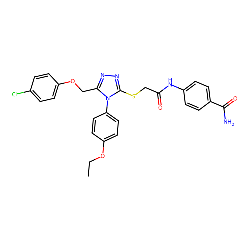 4-(2-((5-((4-chlorophenoxy)methyl)-4-(4-ethoxyphenyl)-4H-1,2,4-triazol-3-yl)thio)acetamido)benzamide structure