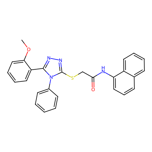 2-{[5-(2-methoxyphenyl)-4-phenyl-4H-1,2,4-triazol-3-yl]sulfanyl}-N-(naphthalen-1-yl)acetamide structure