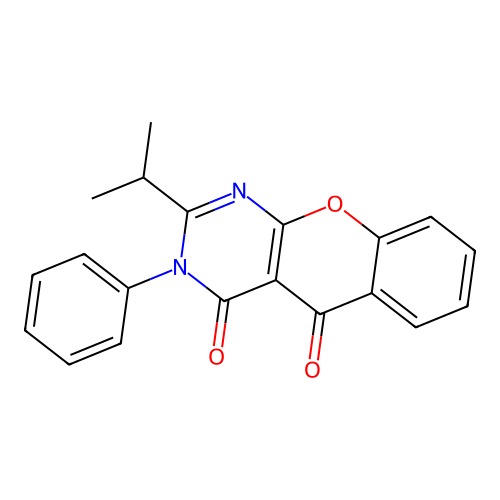 3-Phenyl-2-propan-2-yl[1]benzopyrano[2,3-d]pyrimidine-4,5-dione structure