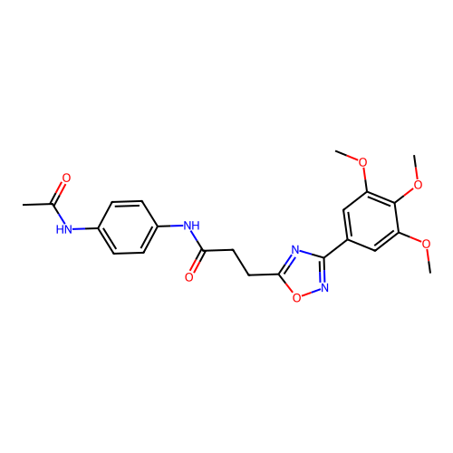 N-(4-acetamidophenyl)-3-[3-(3,4,5-trimethoxyphenyl)-1,2,4-oxadiazol-5-yl]propanamide structure