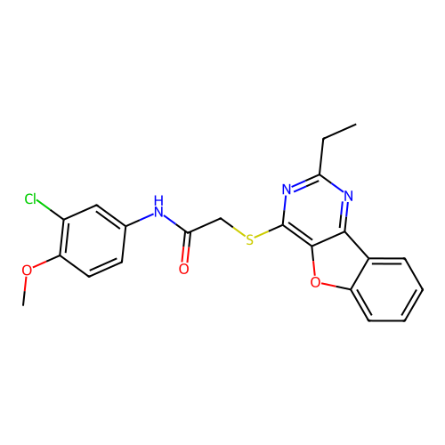 N-(3-chloro-4-methoxyphenyl)-2-((2-ethylbenzofuro[3,2-d]pyrimidin-4-yl)thio)acetamide structure
