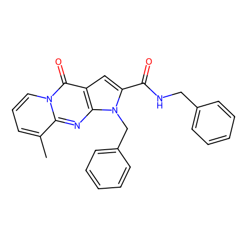 N,1-dibenzyl-9-methyl-4-oxo-1,4-dihydropyrido[1,2-a]pyrrolo[2,3-d]pyrimidine-2-carboxamide structure
