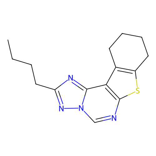 2-butyl-8,9,10,11-tetrahydrobenzo[4,5]thieno[3,2-e][1,2,4]triazolo[1,5-c]pyrimidine structure