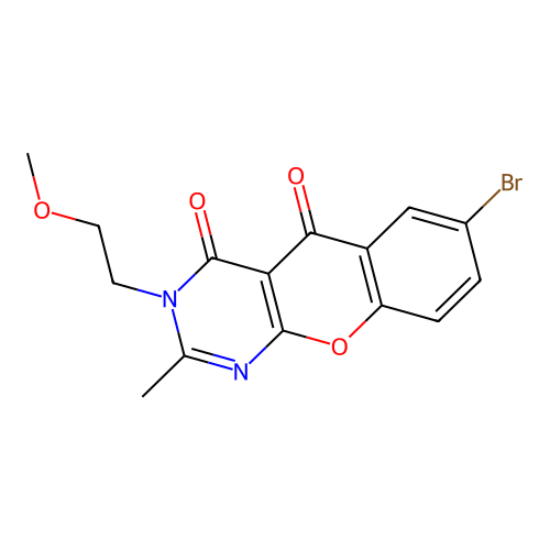 7-bromo-3-(2-methoxyethyl)-2-methyl-3H-chromeno[2,3-d]pyrimidine-4,5-dione structure