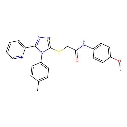 N-(4-methoxyphenyl)-2-[[4-(4-methylphenyl)-5-pyridin-2-yl-1,2,4-triazol-3-yl]sulfanyl]acetamide structure